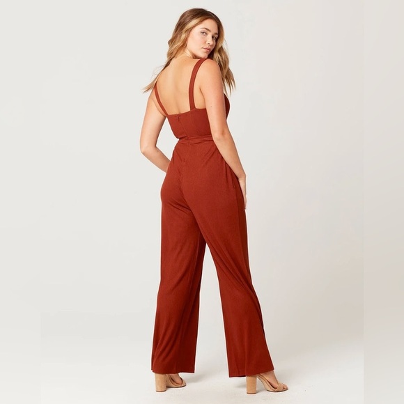 L*Space Jumpsuit Brown Selena Jumper Size Medium Sleeveless Lspace Pockets - Picture 10 of 10